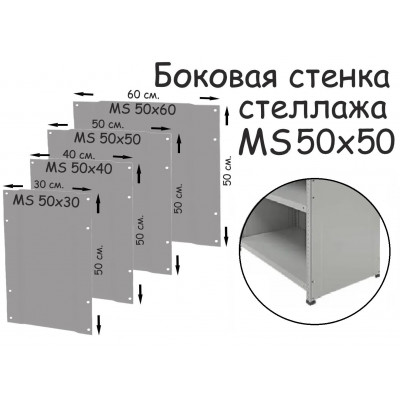 Боковая стенка стеллажа MS 50х50 ПРОМЕТ серия ПРОМЕТ MS